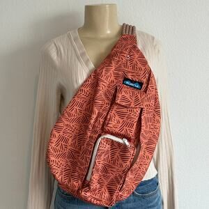 Kavu Rope Sling Crossbody Teardrop Backpack Adjustable Strap Canvas Tiger Beats